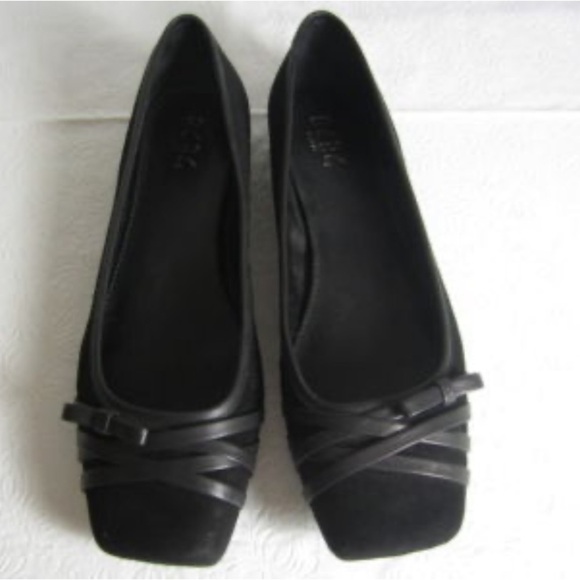 BCBGirls Shoes - BCBG PARIS BLACK SUEDE/LEATHER FLAT SHOES 81/2
38 1/2